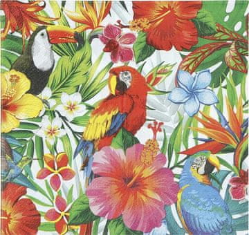 shumee Serviete Barviti listi Cvetje Papige Havaji Aloha Prazniki 33x33cm 12 kosov.