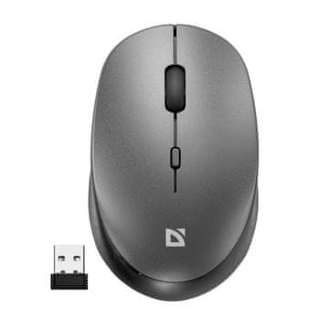 shumee Brezžična miška Defender AURIS MB-027, optična, brez klika, tiha, 1600 dpi, siva