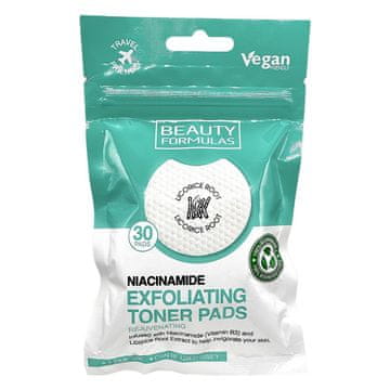 shumee BEAUTY FORMULAS Piling blazinice s tonikom Prepojene piling blazinice z niacinamidom 1 pakiranje - 30 kosov