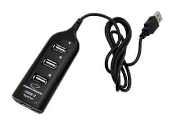 shumee USB-vozlišče Esperanza EA116, 4xUSB 2.0, črne barve