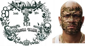 shumee Začasna tetovaža za obraz THUG LIFE Gangster Rapper Carnival 30x13cm