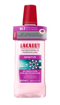 shumee LACALUT Sensitive antibakterijska ustna voda z micelarno tehnologijo 500 ml