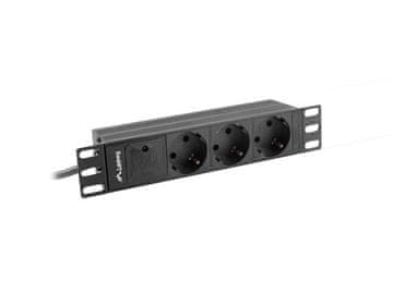 shumee Lanberg podaljšek za 10" omare 1U 10A PDU 3x Schuko 2m črne barve