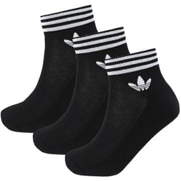shumee Adidas visoke nogavice črne Trefoil Ankle Socks 3 pari EE1151 M