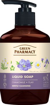 ELFA PHARM Tekoče milo GREEN PHARMACY s kamilico in lanenim oljem 460 ml