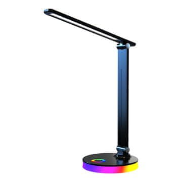 shumee Moderna črna namizna svetilka z RGB zaslonom na dotik in spremenljivo barvo LED 5W BRUNO Milagro