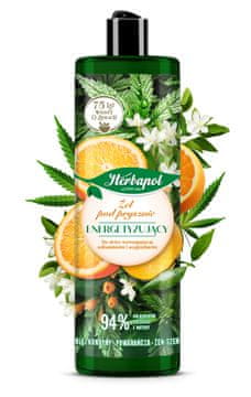 HERBAPOL HERBAPOL Energijski gel za prhanje Konopljino olje, pomaranča, ginseng 400 ml