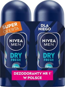 Nivea NIVEA Men antiperspirant roll-on Dry Fresh DUO 2x50 ml