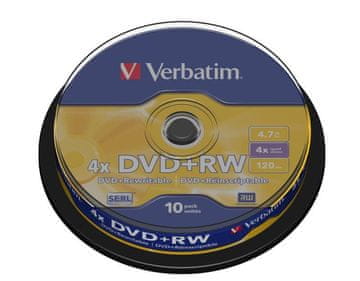 shumee DVD+RW Verbatim 4x 4,7 GB mat srebrn (cake 10)