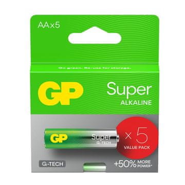 shumee Alkalne baterije AA / LR6 GP Super Alkaline G-TECH - 5 kosov
