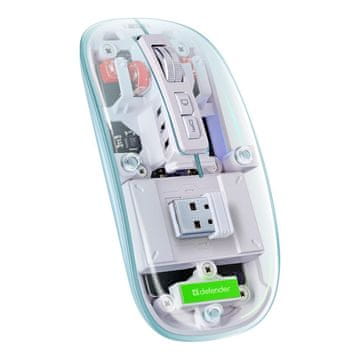 shumee Brezžična miška Defender IXES MM-999 optična 2400 dpi 2,4 GHz + Bluetooth POLNILNA, brez klika, tiha