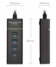 iBOX iBOX IUH3FB USB vozlišče - 4xUSB 3.0