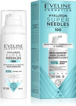 Eveline EVELINE Hyaluron Super Needles 100 Mezo-booster vlažilni in posvetljevalni krema 50 ml