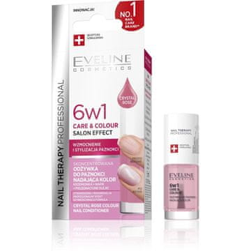Eveline EVELINE Nail Therapy Professional Care&Colour 6v1 balzam za barvanje nohtov - Crystal Rose 5 ml