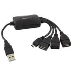 Esperanza Esperanza EA158 USB hub 3xUSB 2.0 + 1x MICRO USB, črne barve