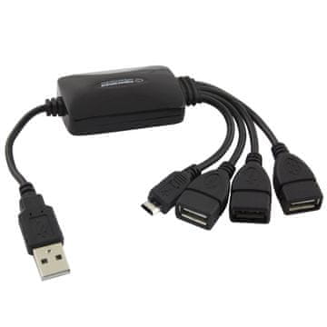 Esperanza Esperanza EA158 USB hub 3xUSB 2.0 + 1x MICRO USB, črne barve