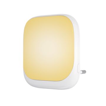 shumee Nočna svetilka za vtičnico s senzorjem somraka za spalnico, bel kvadrat, nastavitev svetlosti, topla barva LED 0,5 W PATI Eko-Light