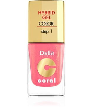 DELIA Delia Cosmetics Coral Hybrid gel lak za nohte št. 16 toplo srednje roza 11 ml