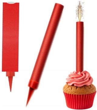 shumee Torta FONTANA ENOBARVNA Barvita torta Flare RDEČA rojstnodnevna 18 cm