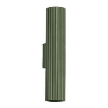 SOLLUX lighting Moderna olivno zelena stenska svetilka, valovita cev, 30 cm, zgoraj in spodaj, za dnevno sobo, hodnik, 2xGU10 10W KARBON Sollux Lighting