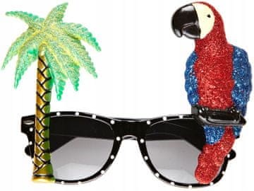 shumee Očala za zabavo s palmo in papigo, črna havajska zabava z alohoo, poletna foto stojnica
