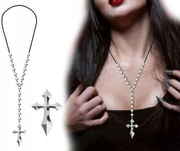 shumee Gotska srebrna ogrlica s križem, vampirska čarovnica, noč čarovnic