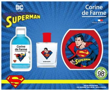 shumee Darilni set CORINE DE FARME Disney Superman (toaletna voda 50 ml + penasti gel 3 v 1 300 ml + škatla s prigrizki)