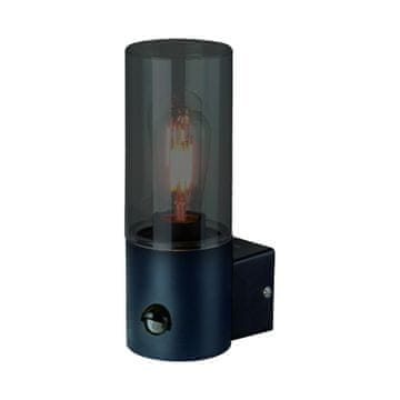 shumee Zunanja stenska svetilka, fasadna, črna, zgornja, za 1 žarnico E27 60 W, senzor gibanja PIR, IP44, HARLEM Eko-Light