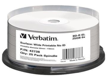 shumee BD-R Verbatim diski 25 GB x6 DL+ za tiskanje BREZ ID-ja (Cake 25)