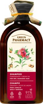 shumee GREEN PHARMACY Šampon za suhe in poškodovane lase z granatnim jabolkom in arganovim oljem 350 ml