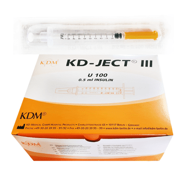 shumee Inzulinska brizga z iglo 0,5 ml U-100 G29 (0,33X12,7) KD-JECT III 100 kosov
