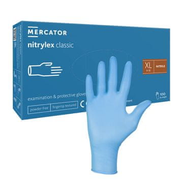 shumee Nitrilne rokavice XL modre Mercator Nitrylex Classic 100 kosov