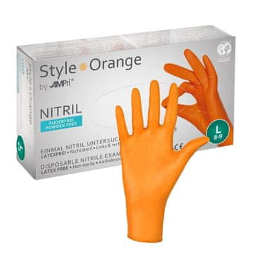 shumee Rokavice Ampri Style Orange Nitrile L 100 kosov