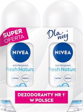 Nivea NIVEA Fresh Natural DUO roll-on antiperspirant za ženske 2x50 ml