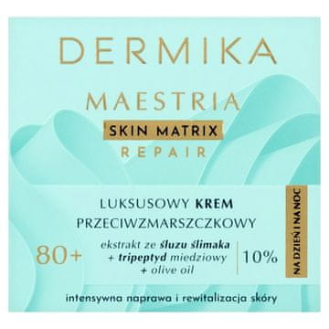 Dermika DERMIKA Maestria Skin Matrix Repair luksuzna krema proti gubam 80+ z izvlečkom polžje sluzi (10 %) za dan in noč 50 ml