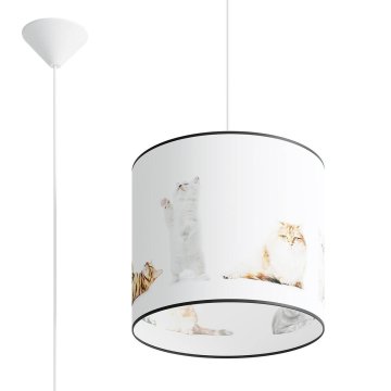 shumee Okrogla otroška viseča svetilka mačke Ø30 cm KITTY 1xE27 15W SL.1420 Sollux Lighting
