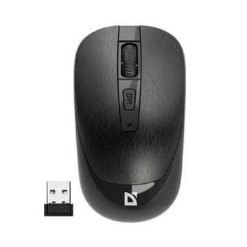 shumee Brezžična miška Defender WAVE MM-995, optična, brez klika, tiha, 1600 dpi, črna