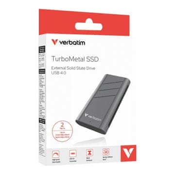shumee Zunanji SSD Verbatim TurboMetal 2TB USB4 Type-C siv
