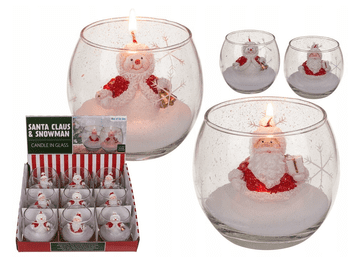 shumee Sveča Božična Sveča Dekorativna Neodišavljena Za Božično Darilo Steklo