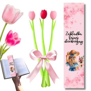 shumee PISALA ZA KUL DEKLE ŠOPEK TULIPANOV DARILO ZA DAN ŽEN VRTNICE ZAZNAMNIK [PEN3]