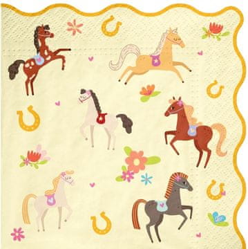 shumee Papirnate prtičke KONJI Konji Poniji Konjska rojstnodnevna zabava 33x33cm 10 kosov.