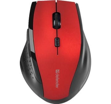 shumee Brezžična optična miška Defender ACCURA MM-365, 1600 dpi, 6 pik, rdeča