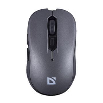 shumee Brezžična miška Defender GASSA MM-105, optična, brez klika, tiha, 1600 dpi, siva