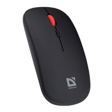 shumee Brezžična miška Defender VITRUAL MB-635 optična 1600dpi 2.4 GHz + Bluetooth črna POLNILNA, brez klika, tiha