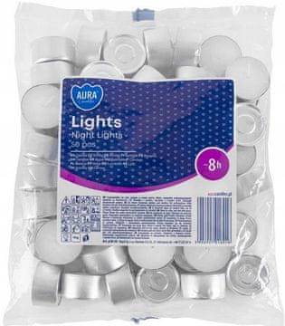 shumee BISPOL Candles čajna svečka brez vonja bela čajna svečka 8 ur 50 kosov.