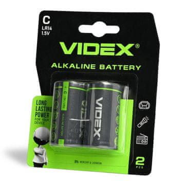 shumee 2 kosa zmogljivih alkalnih baterij Videx C LR14 1,5 V 8000 mAh