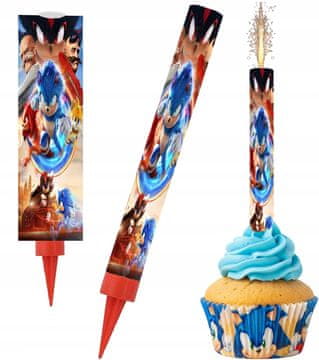 shumee FONTANA Tortni bakel za torto Modri ježek SONIK Pravljična igra Rojstni dan 18 cm