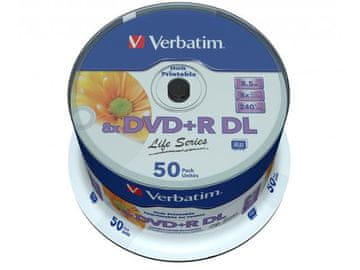 shumee DVD+R Verbatim 8,5 GB X8 dvoslojni medij za tiskanje (50 vreten)