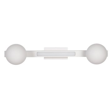 shumee Moderna bela stenska svetilka z LED trakom s spremenljivo barvo 13W + 2xG9 belimi steklenimi kroglicami za kopalnico MAGNET Milagro