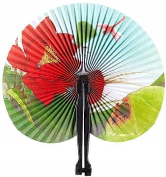 shumee Japonska gejša zložljiva papirnata pahljača, Daljni vzhod, orientalska, 23 cm